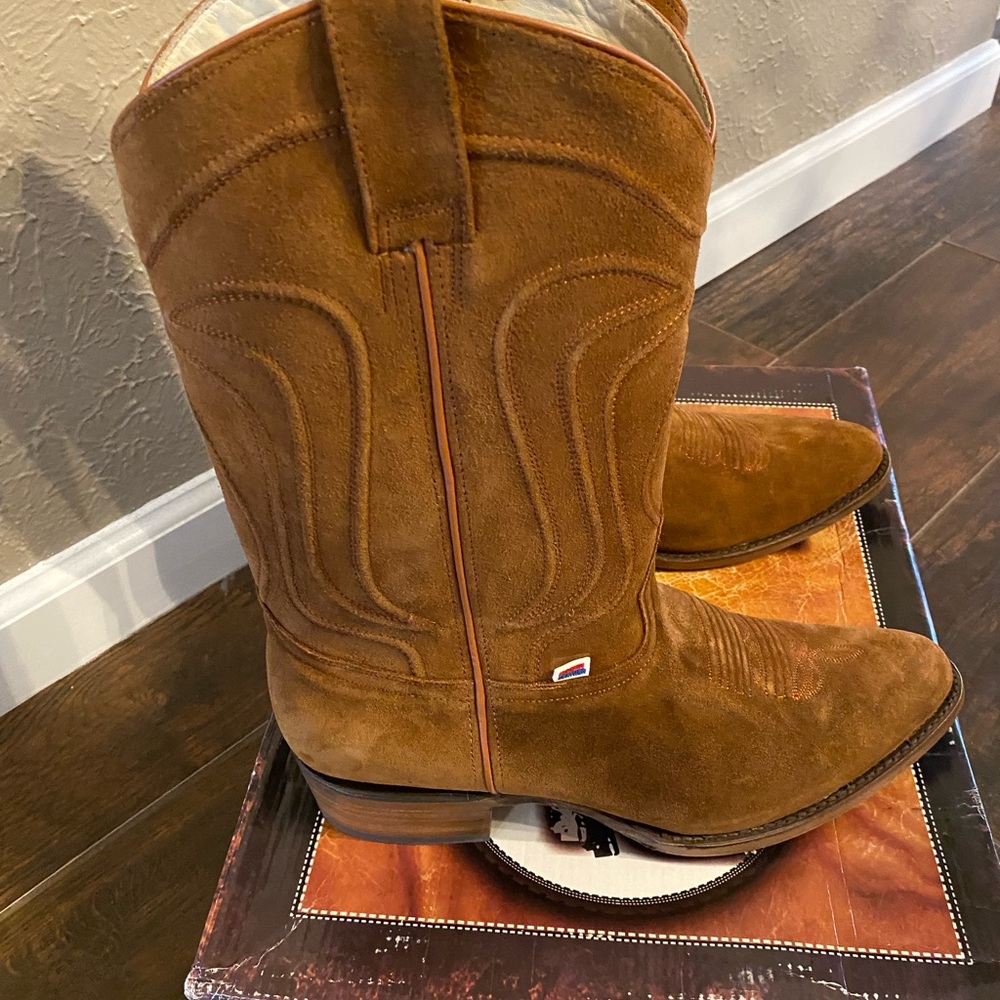 Rockin Leather Suede Cowboy Boots - Picture 4 of 12